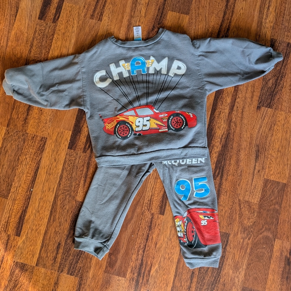 Disney Cars Lightening McQueen Grey Matching Sweatsuit